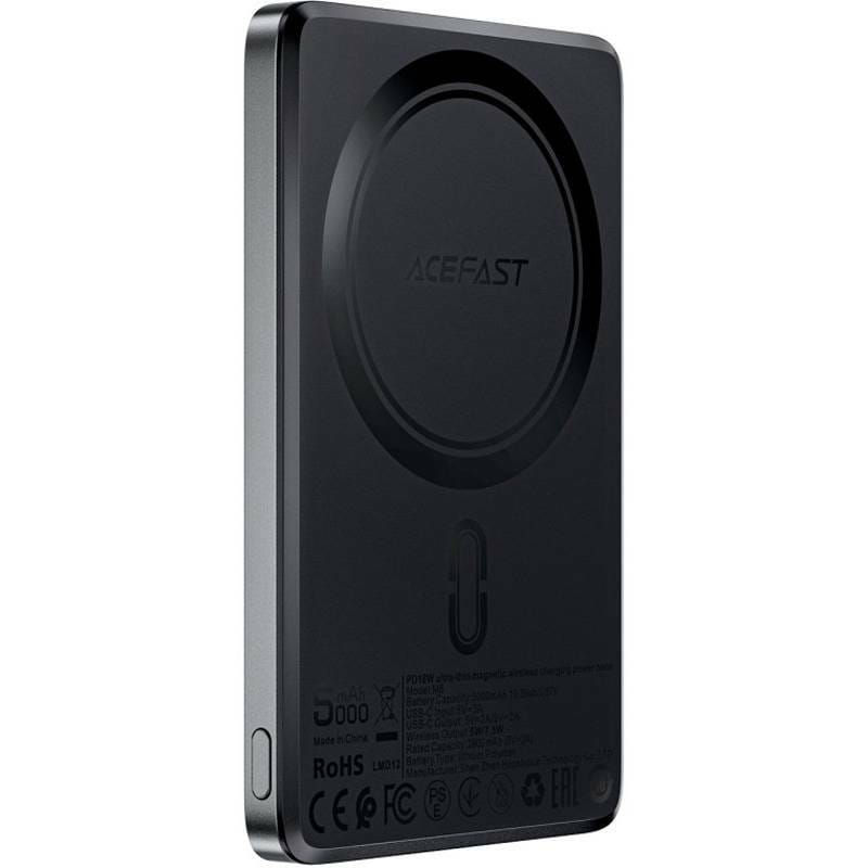 Універсальна мобільна батарея Acefast Magnetic M8 5000mAh 18W Ultra Thin Black (6974316283386)