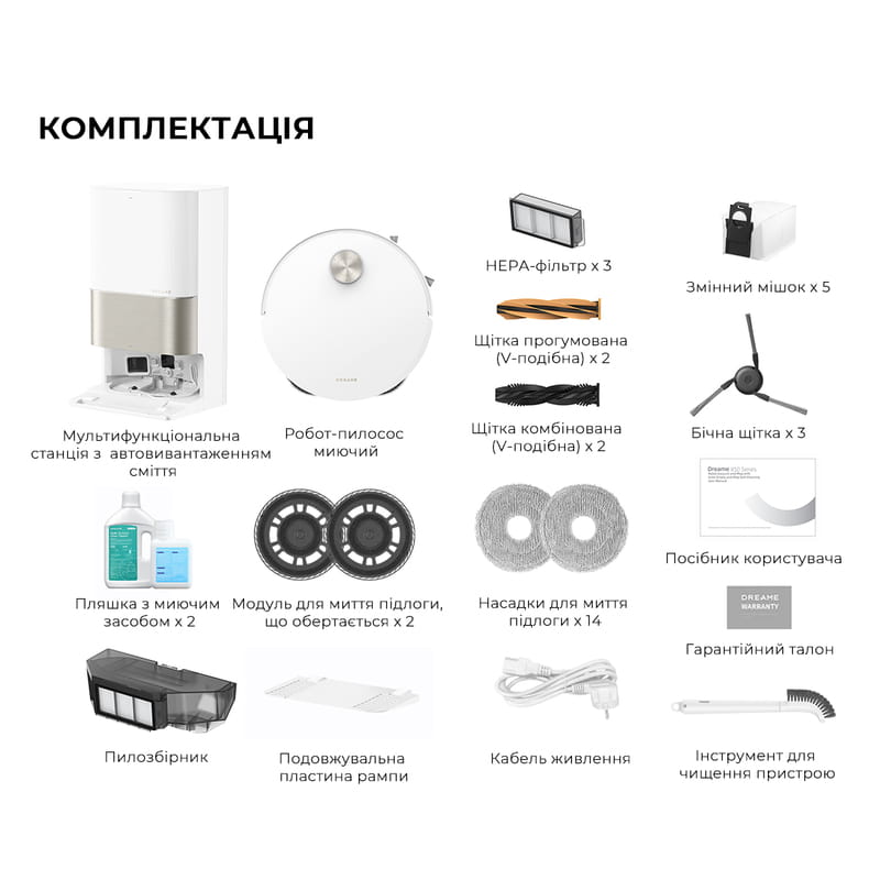 Робот-пилосос Dreame X50 Ultra Complete White (RLX85CE-4-WH)