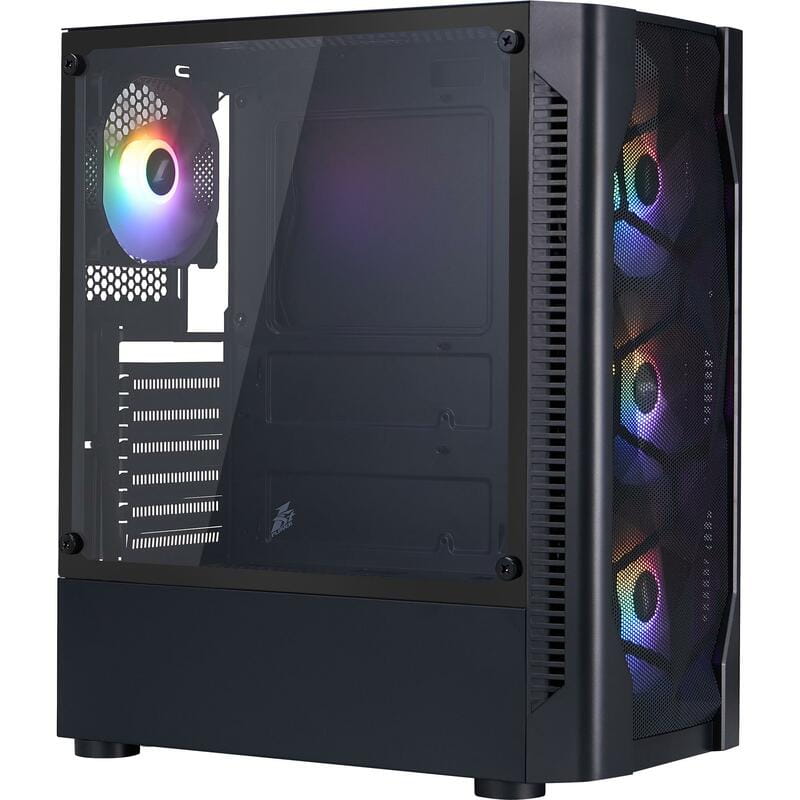 Корпус 1stPlayer D4-BK-4F1 Black без БЖ