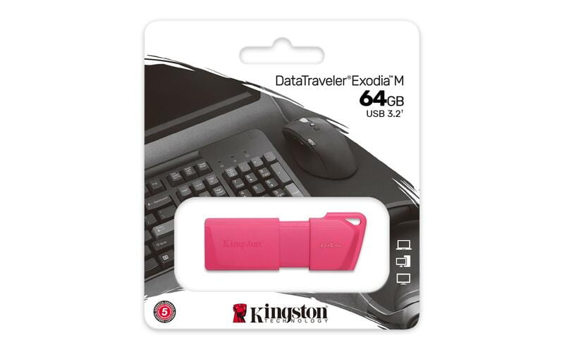 Флеш-накопичувач USB3.2  64GB Kingston DataTraveler Exodia M Pink (KC-U2L64-7LN)
