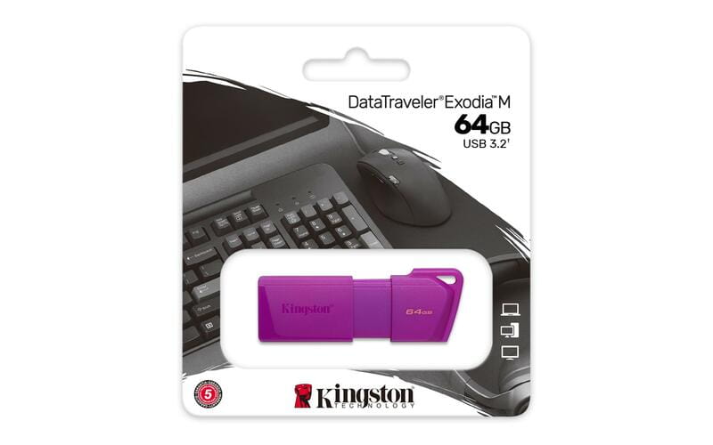 Флеш-накопитель USB3.2  64GB Kingston DataTraveler Exodia M Purple (KC-U2L64-7LP)