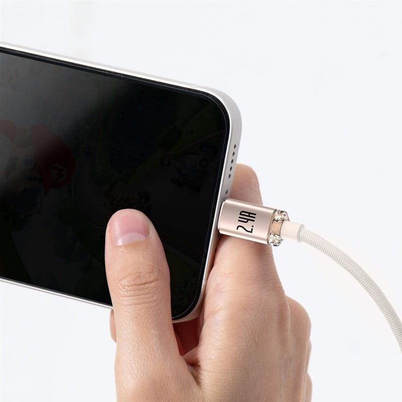 Кабель Baseus Crystal Shine USB - Lightning (M/M), 2.4A, 2 м Pink (CAJY001204)