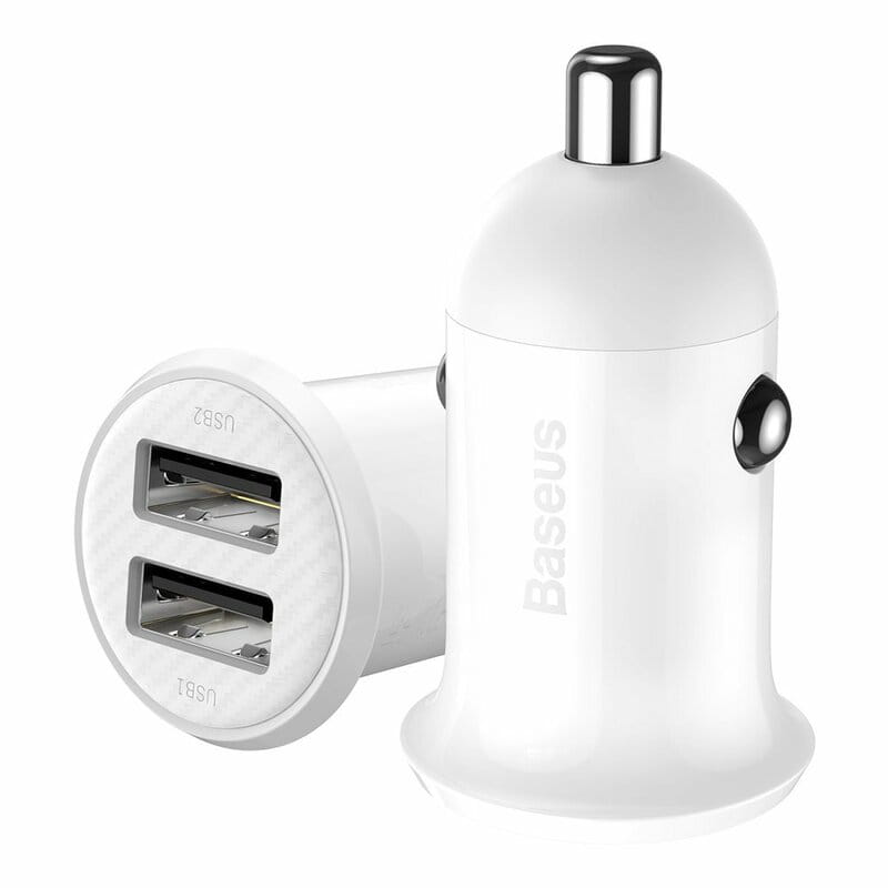 Автомобильное зарядное устройство Baseus Grain Pro 4.8A 2USB White (CCALLP-02)