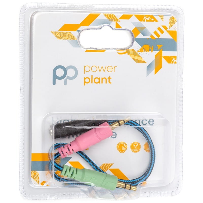 Перехідник PowerPlant 3.5 мм 4pin - 2x3.5 мм 3pin (F/M), 0.22 м (CA913084)
