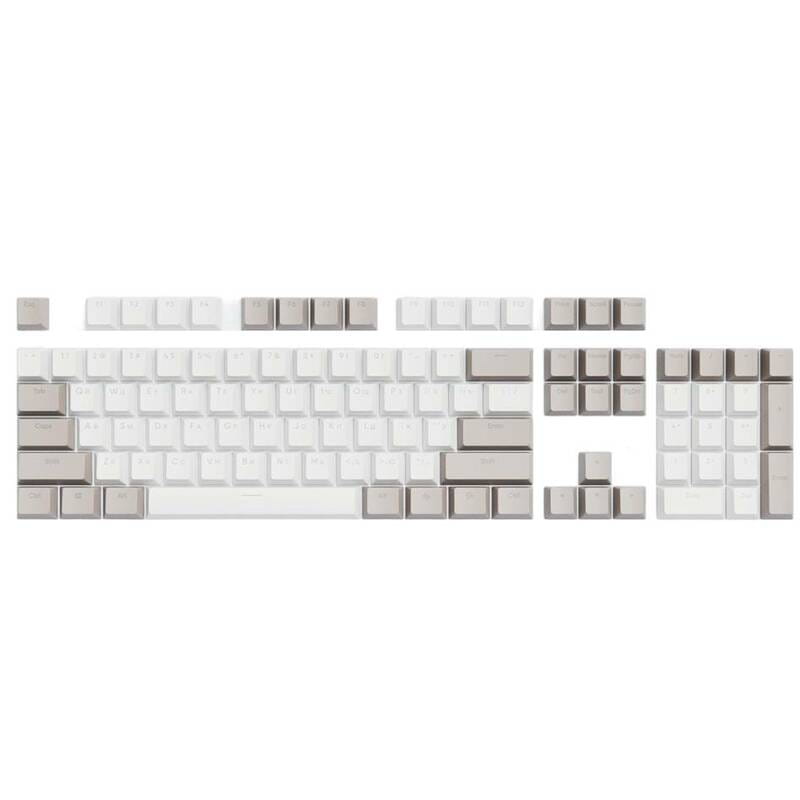 Набір кейкапів Dark Project PBT KS-48 ENG/UA/RU White/Grey (DP-KS-0048)