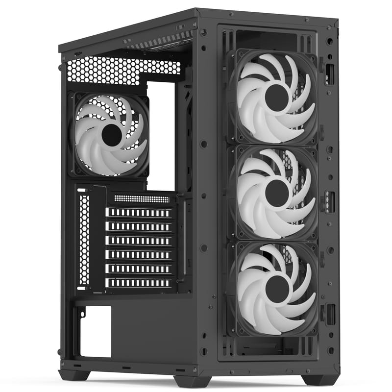 Корпус AeroCool D501A-G-BK-v2 (ACCM-DS01043.11) Black без БП
