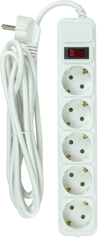 Фильтр питания PowerPlant JY-1056/3B 5 розеток, 3м 100% медь, White (EX610570)