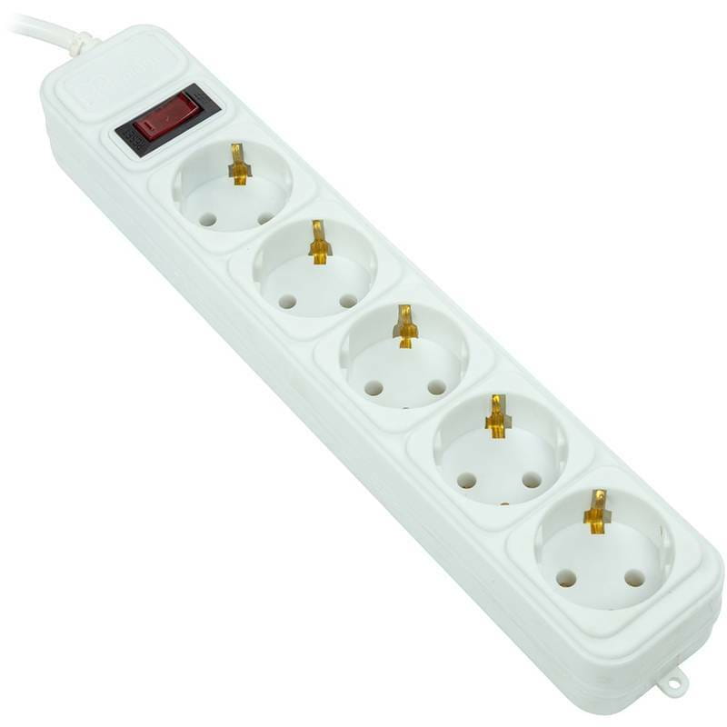 Фильтр питания PowerPlant JY-1056/7B 5 розеток, 7м, 100% медь, White (EX610594)