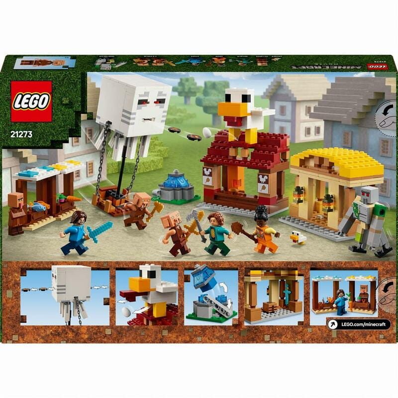 Конструктор LEGO Minecraft Нападение на деревню с воздушным шаром Гаст (21273)