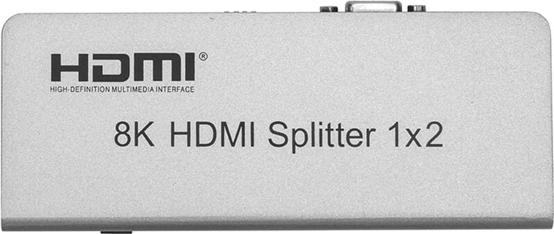 Сплиттер PowerPlant HDMI - 2xHDMI, 8K Silver (CA914197)