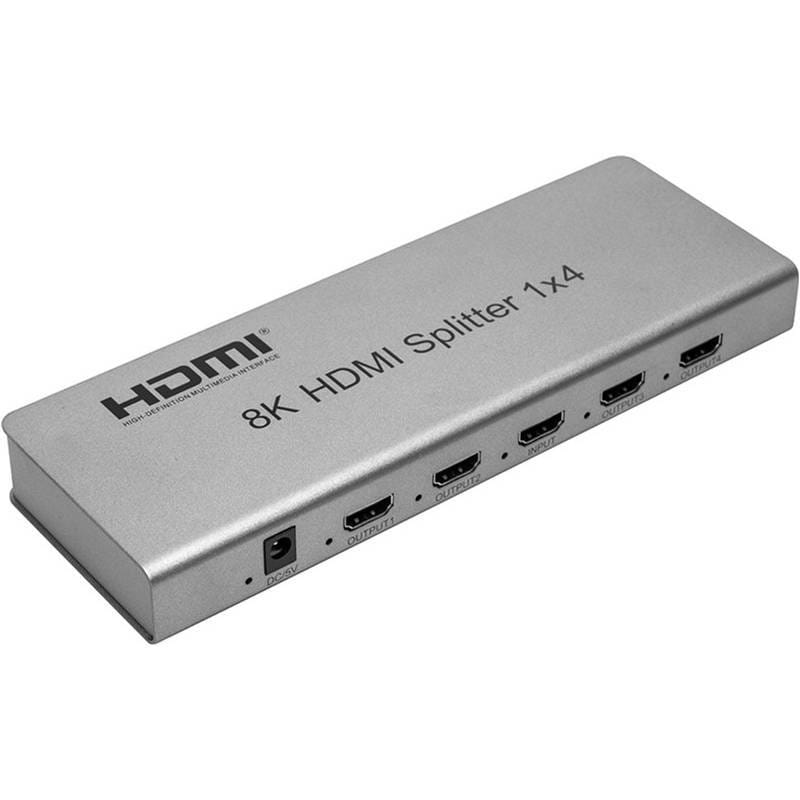 Сплітер PowerPlant HDMI - 4xHDMI, 8K Silver (CA914203)