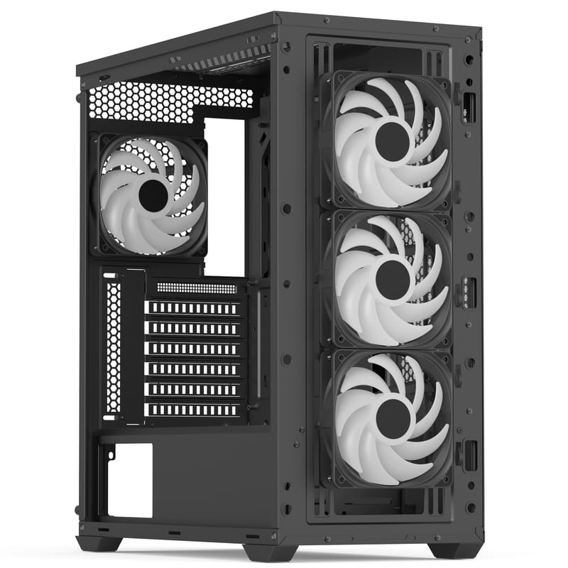 Корпус AeroCool D502A-G-BK-v1 (ACCM-DS02043.11) Black без БП