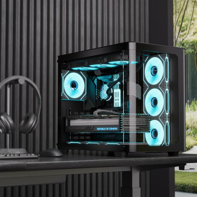 Корпус AeroCool P500C-G-BK-v1 (ACCM-PN01043.11) Black без БЖ