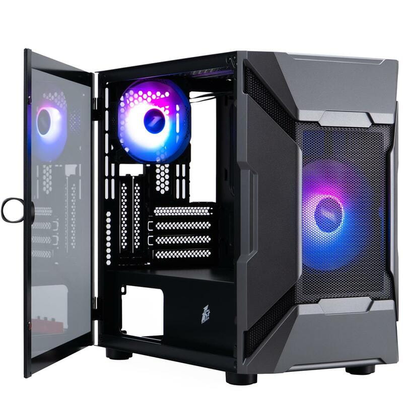 Корпус 1stPlayer D3-A-BK-1F7-14-1F7 Black без БП