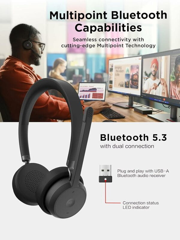 Bluetooth-гарнитура Lenovo Wireless VoIP Headset Black (4XD1M80020)