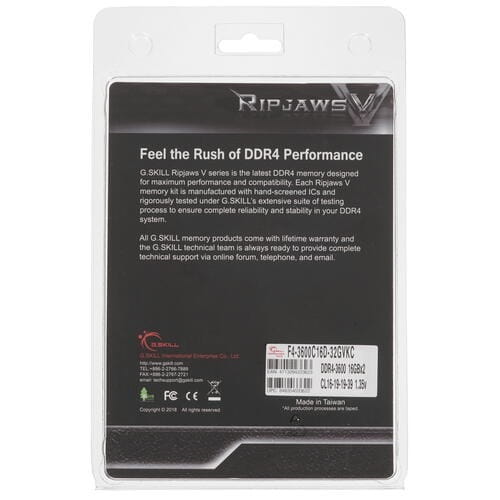 Модуль памяти DDR4 2x16GB/3600 G.Skill Ripjaws V Black (F4-3600C16D-32GVKC)