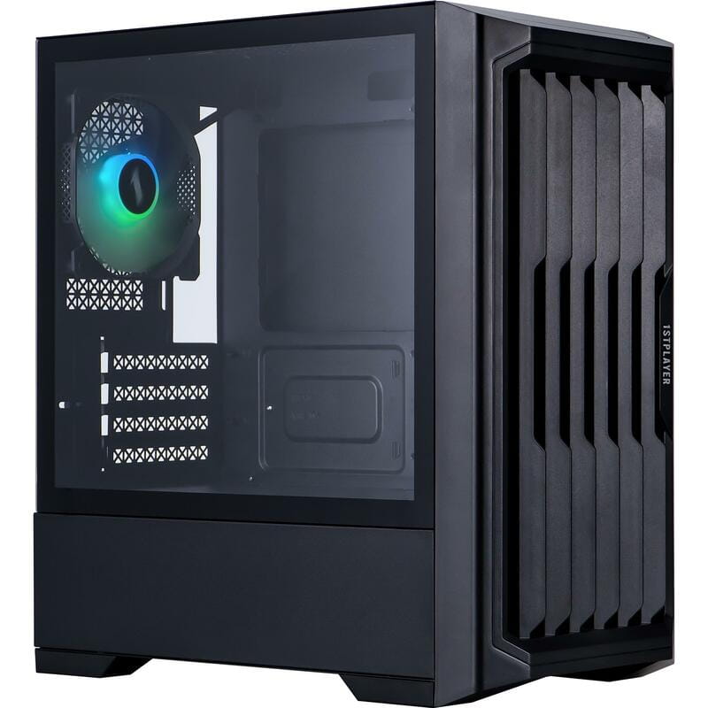Корпус 1stPlayer H2-BK-4F7 Black без БП