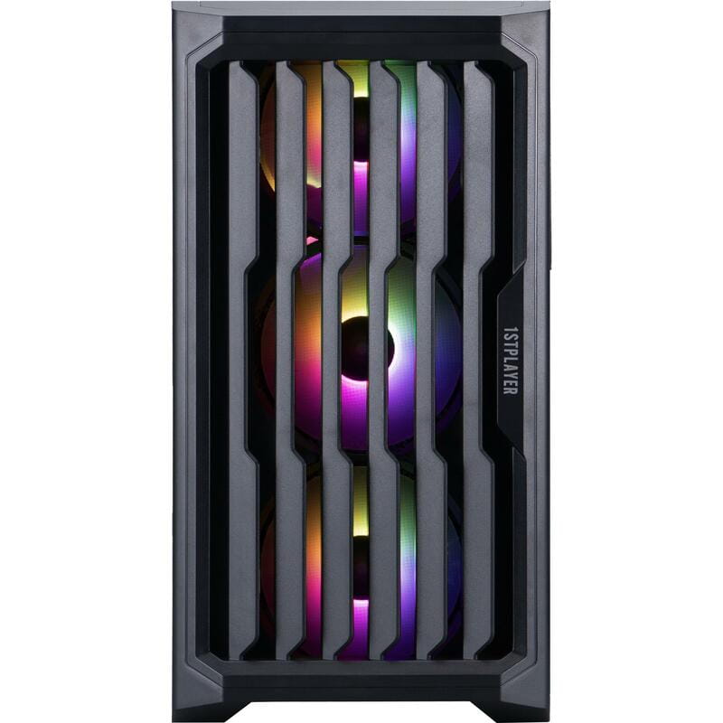 Корпус 1stPlayer H2-BK-4F7 Black без БП