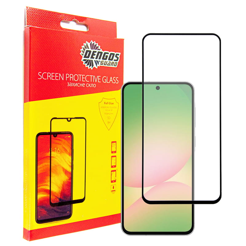 Защитное стекло Dengos для Samsung Galaxy A56 5G SM-A566 Black Full Glue (TGFG-388)