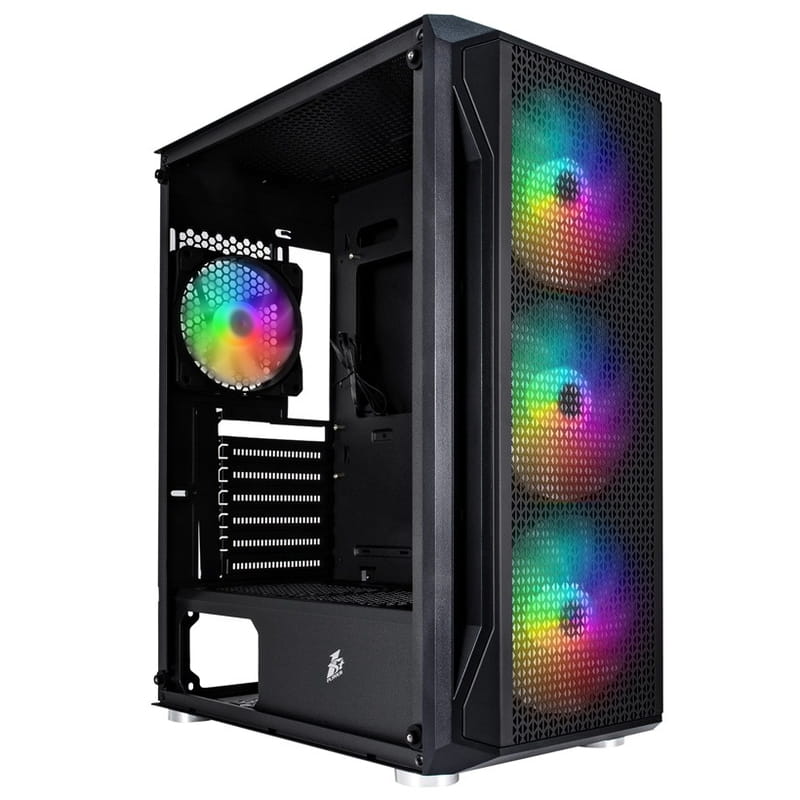 Корпус 1stPlayer X5-BK-4F1 Black без БЖ