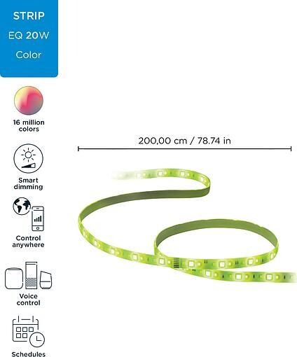 Светодиодная лента умная WiZ LED 2700-6500K 1600Лм RGB Wi-Fi 2 м, White (929002524801)