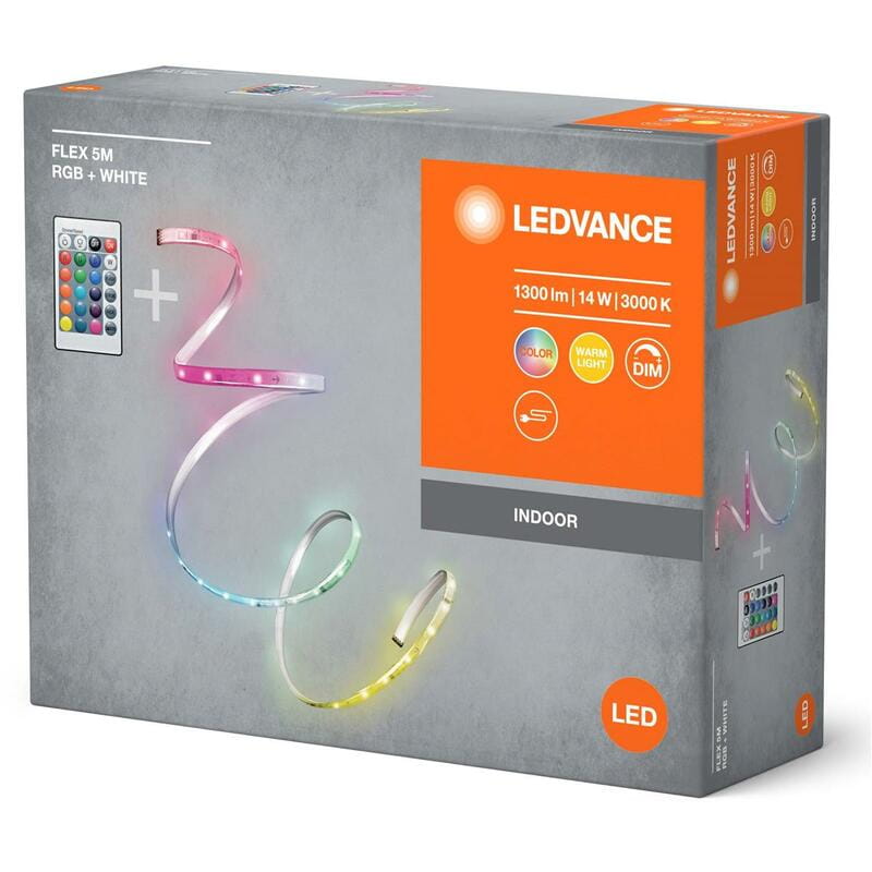 Світлодіодна стрічка Ledvance Flex 14W, 1300Lm, RGB 3000K RC 5 м, White (4099854095443)