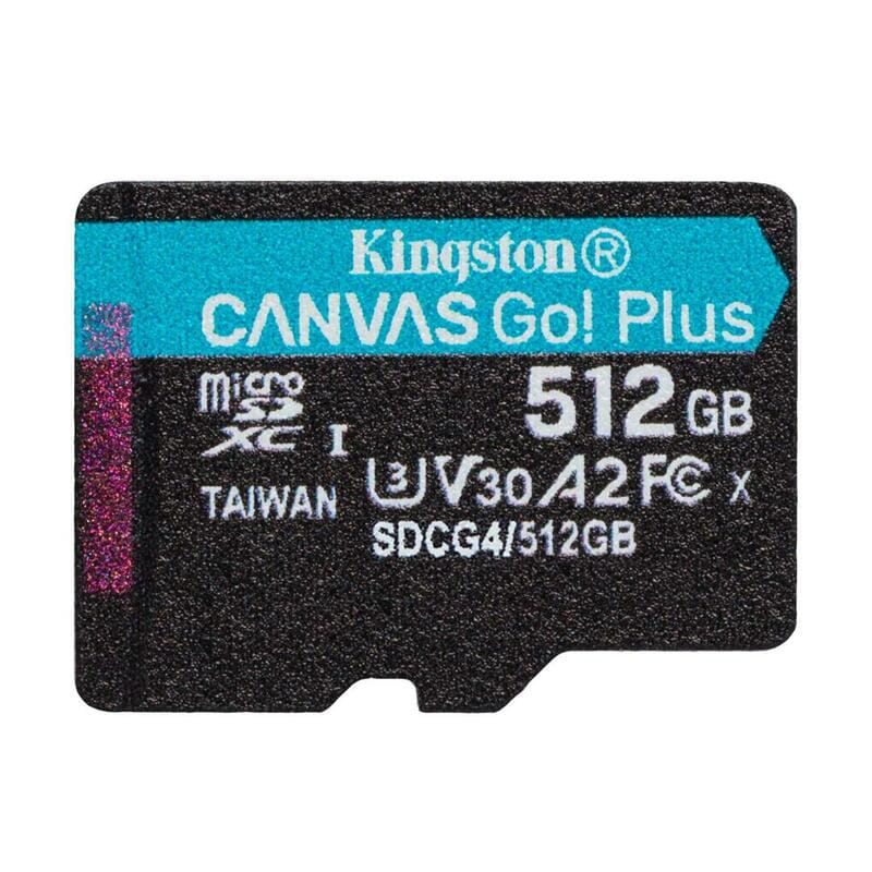 Карта памяти MicroSDXC  512GB UHS-I/U3 Class 10 Kingston Canvas Go! Plus R200/W160MB/s (SDCG4/512GBSP)