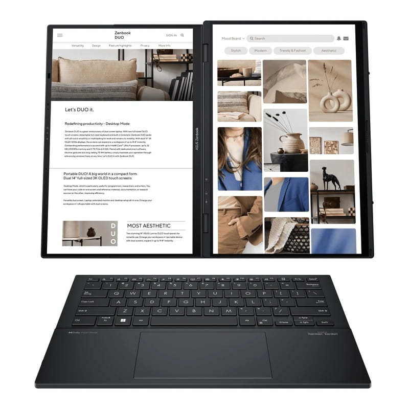 Ноутбук Asus Zenbook Duo UX8406CA-QL049W (90NB14X1-M001S0) Inkwell Gray