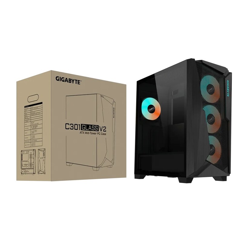 Корпус Gigabyte C301 Glass V2 Black без БЖ (C301G V2)