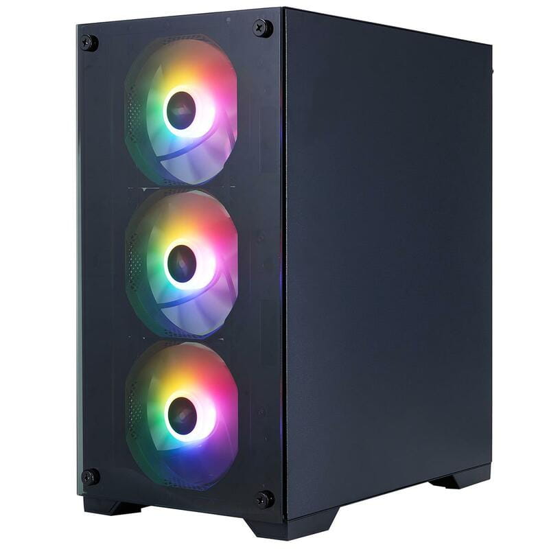 Корпус 1stPlayer X2-M-BK-4F7 Black без БЖ