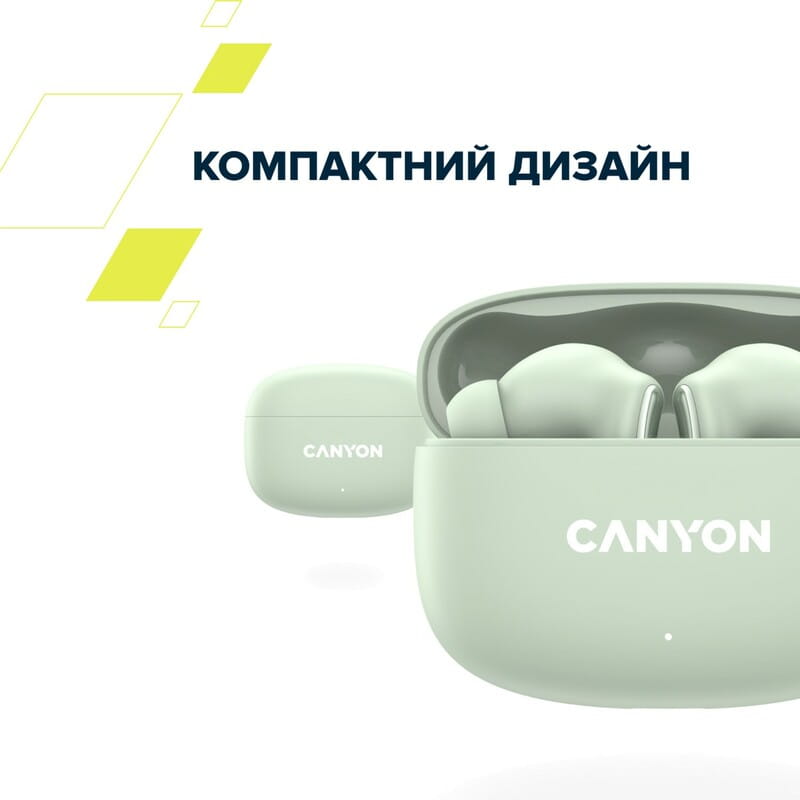 Bluetooth-гарнитура Canyon TWS Headset On Go 9 Green (CNS-TWS9G)
