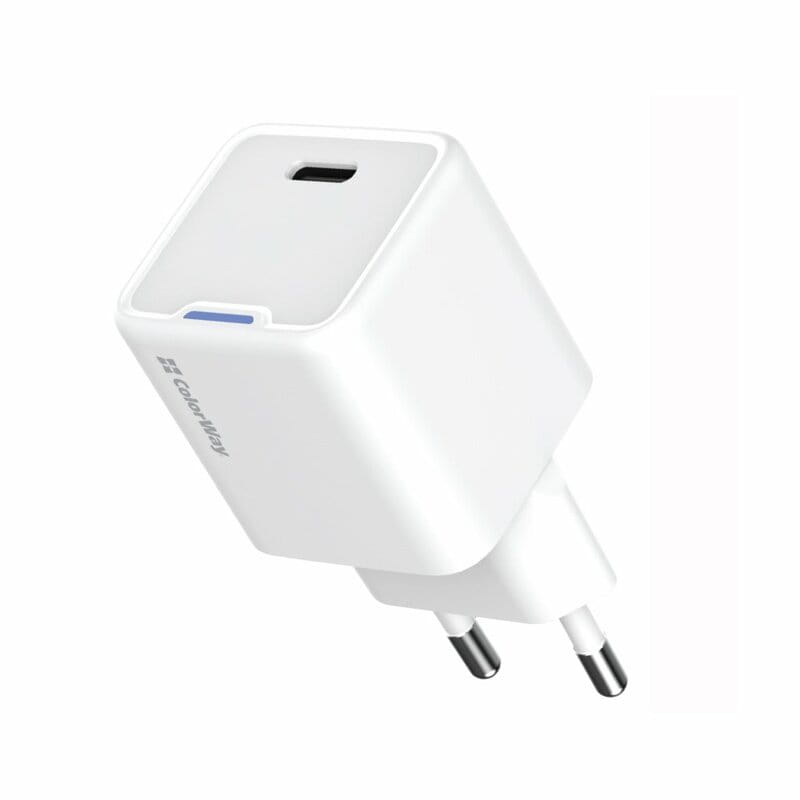 Сетевое зарядное устройство ColorWay GaN Mini 30W PD Port PPS USB-C White (CW-CHS054PD-WT)