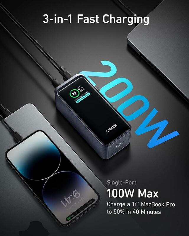 Универсальная мобильная батарея Anker Prime 20000mAh 200W Black (A1336011)