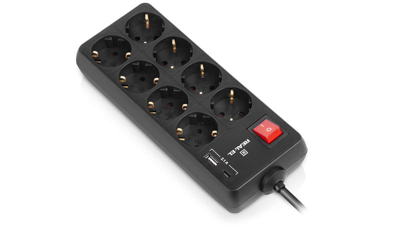 Фильтр питания REAL-EL RS-Protect 805 3м Black (EL122300043)