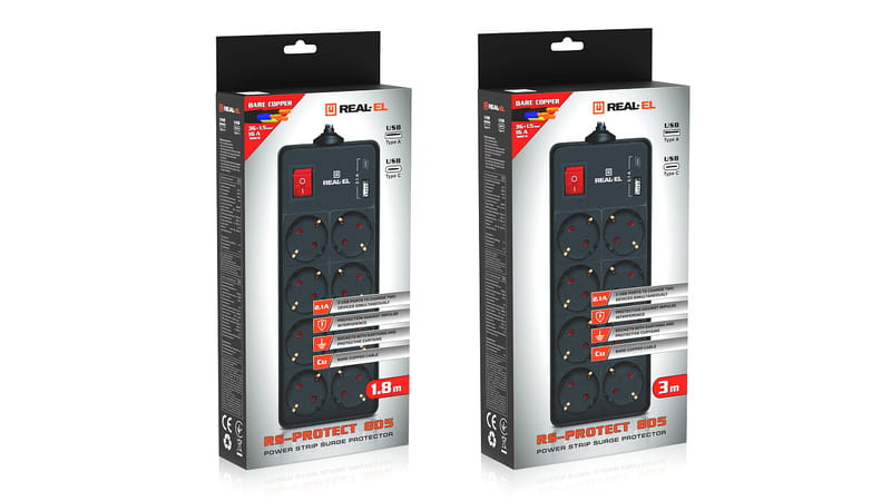 Фильтр питания REAL-EL RS-Protect 805 3м Black (EL122300043)