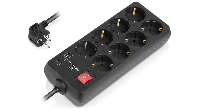Фильтр питания REAL-EL RS-Protect 805 3м Black (EL122300043)