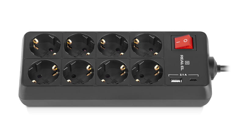 Фильтр питания REAL-EL RS-Protect 805 3м Black (EL122300043)