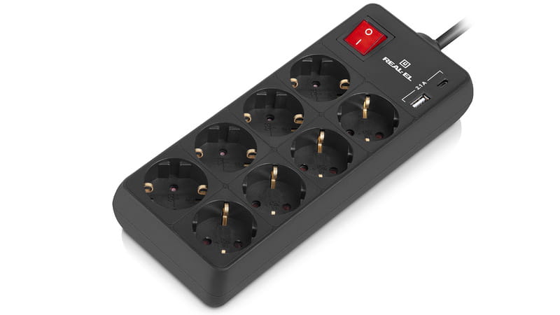 Фильтр питания REAL-EL RS-Protect 805 3м Black (EL122300043)