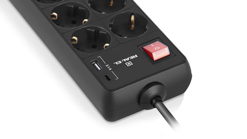 Фильтр питания REAL-EL RS-Protect 805 1.8м Black (EL122300042)
