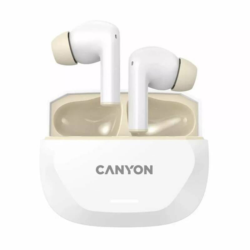 Bluetooth-гарнитура Canyon TWS-7 Hexagon White/Beige (CNS-TWS7WB)