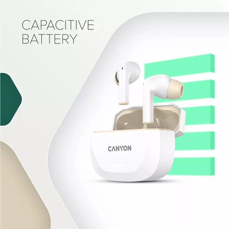 Bluetooth-гарнитура Canyon TWS-7 Hexagon Black/Yellow (CNS-TWS7BY)
