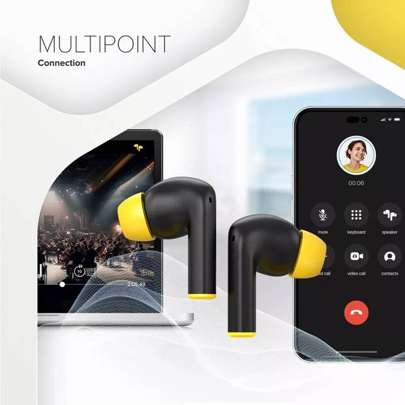 Bluetooth-гарнитура Canyon TWS-7 Hexagon Black/Yellow (CNS-TWS7BY)