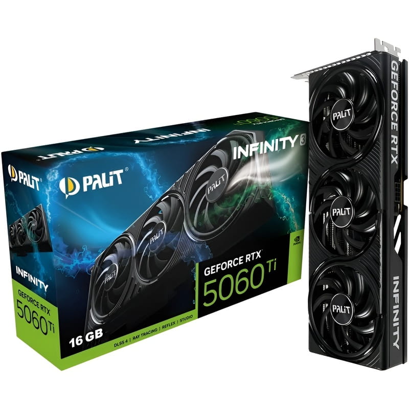 Видеокарта GF RTX 5060 Ti 16GB GDDR7 Infinity 3 Palit (NE7506T019T1-GB2061S)