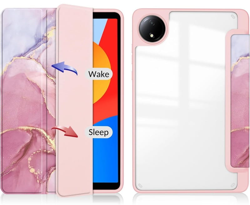 Чехол-книжка BeCover Soft Edge TPU для Xiaomi Redmi Pad SE 8.7 Pink Marble (712576)