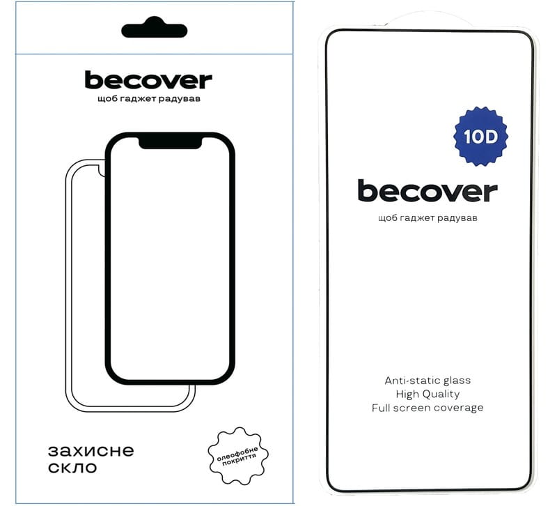 Захисне скло BeCover для Oppo Reno12 F 5G Black 10D (712739)