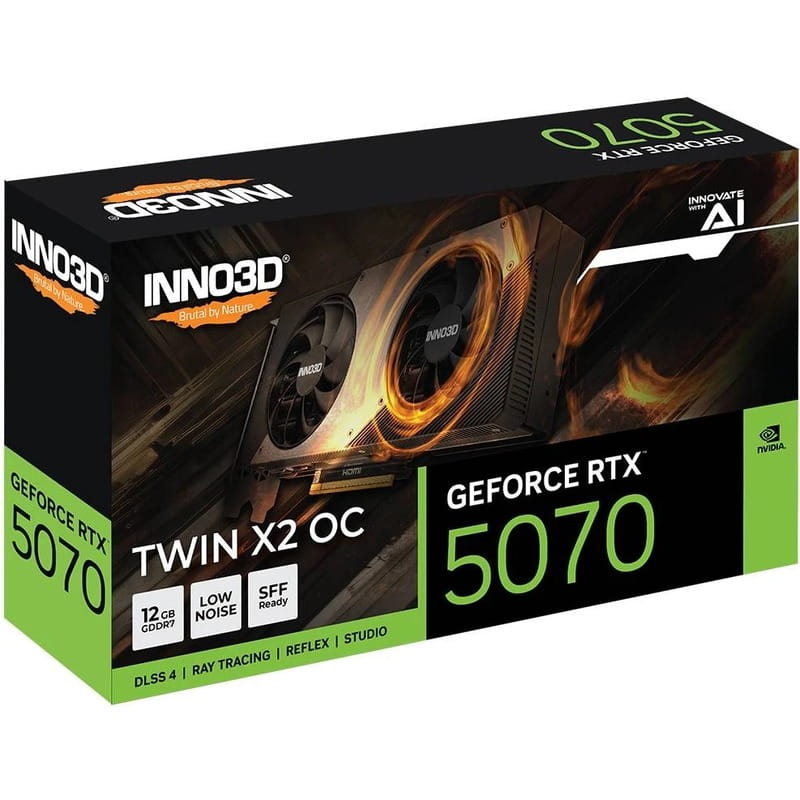 Вiдеокарта GF RTX 5070 12GB GDDR7 Twin X2 OC Inno3D (N50702-12D7X-195064N)