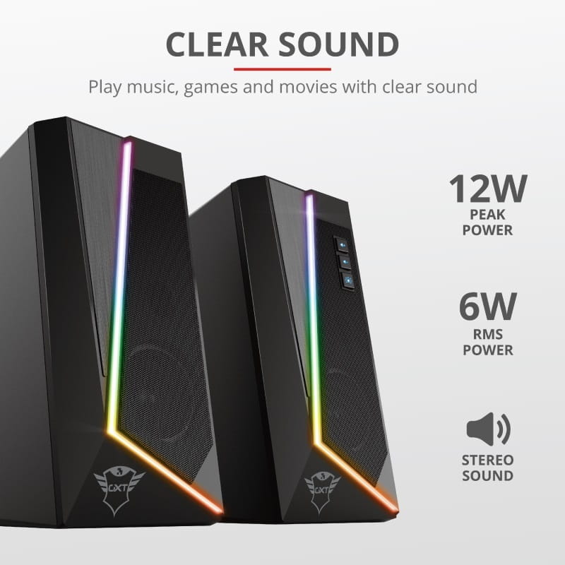 Акустична система Trust GXT 609 Zoxa RGB Illuminated Set Black (24070)