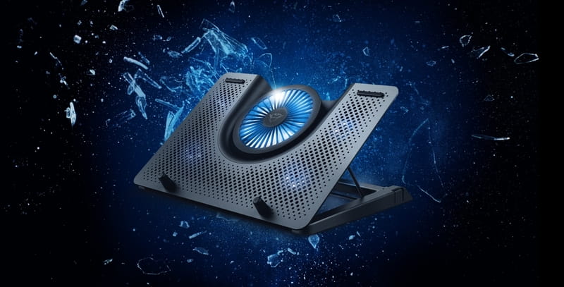Охлаждающая подставка для ноутбука Trust GXT 1125 Quno Blue LED 17.3" Black (23581)