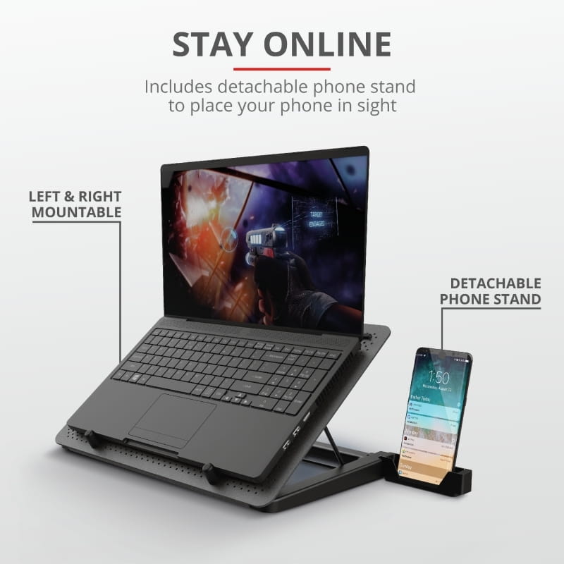 Охлаждающая подставка для ноутбука Trust GXT 1125 Quno Blue LED 17.3" Black (23581)