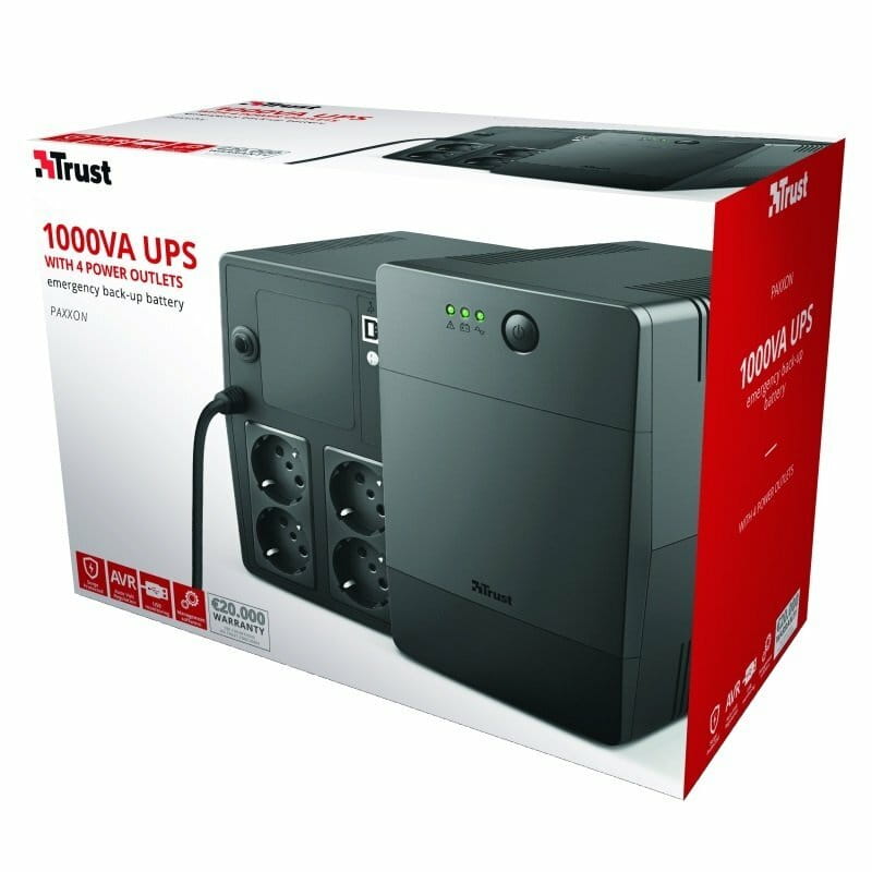 ИБП Trust Paxxon 1000VA, UPS Black (23504)